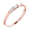 Image 1 : Natural 0.19 CTW 3-Stone Baguette Diamond Solitaire Ring 14KT Rose Gold