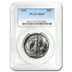 1942 Walking Liberty Half Dollar MS-67 PCGS