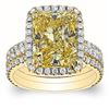 Image 1 : Natural 3.37 CTW Canary Light Yellow Radiant Cut Diamond Engagement Ring 14KT Yellow Gold