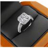 Image 3 : Natural 2.22 CTW Asscher & Round Cut Diamond Engagement Ring 14KT White Gold