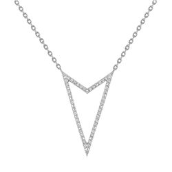 Natural 0.37 CTW Rock Star Diamond Pendant Necklace 18KT White Gold