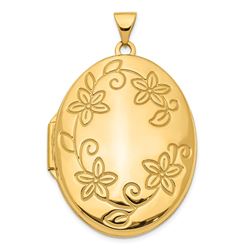 14k Yellow Gold 33 mm Oval Locket Pendant