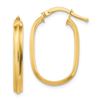 Image 1 : 14k Small 3x2 mm Knife Edge Oval Hoop Earrings - 45 mm