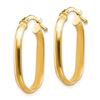 Image 2 : 14k Small 3x2 mm Knife Edge Oval Hoop Earrings - 45 mm