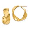 Image 1 : 14k Gold Twisted Oval Hoop Earrings