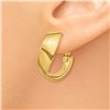 Image 2 : 14k Gold Twisted Oval Hoop Earrings