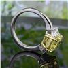 Image 4 : Natural 3.92 CTW Intense Yellow Canary Cushion Cut & Half Moon Diamond Ring 18KT Two-tone