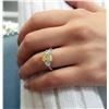 Image 3 : Natural 4.02 CTW Canary Yellow Cushion and Half Moons Diamond Ring 14KT White Gold