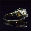 Image 4 : Natural 4.02 CTW Canary Yellow Cushion and Half Moons Diamond Ring 14KT White Gold