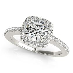 Natural 1.25 ctw Diamond Halo Ring 14k White Gold