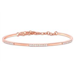 Natural 0.37 CTW Cutie Cuff Diamond Bangle 18KT Rose Gold