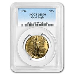 1994 1/2 oz Gold American Eagle MS-70 PCGS (Registry Set)