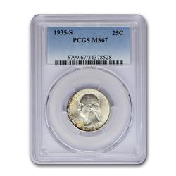 1935-S Washington Quarter MS-67 PCGS