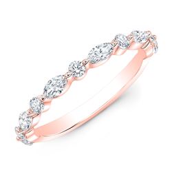 Natural 0.52 CTW Wonderland Diamond Ring 14KT Rose Gold