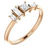 Image 1 : Natural 0.27 CTW Geometric Diamond Ring 18KT Rose Gold