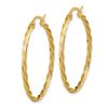 Image 2 : 14k Yellow Gold Polished Twisted 2.5 mm Hoop Earrings - 40 mm