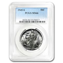 1945-S Walking Liberty Half Dollar MS-66 PCGS