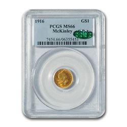 1916 Gold $1.00 McKinley Commem MS-66 PCGS CAC