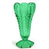Image 1 : Davidson Green Depression Glass Chevron Vase #1503648