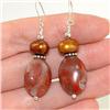 Image 1 : STERLING SILVER Estate JASPER PEARL Earrings #1503829