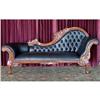 Image 1 : FRENCH VICTORIAN LEATHER SETTEE CHAISE SOFA #1504232