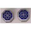 Image 1 : ART DECO Cobalt Blue Enamel Snap Cufflinks #1515606