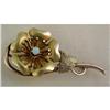 Image 1 : VICTORIAN 10k Tri-Color Gold & Opal Flower Pin #1515607