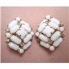 Image 1 : DECO MILK GLASS&RHINESTONE PAIR - BROOCHES #1515659