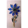 Image 1 : ROYAL BLUE RHINESTONE BROOCH - FLOWER #1515710