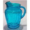 Image 1 :  Blue Depression Glass Ice Lip Pitcher  #1515979