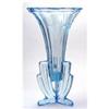 Machine Age Blue Art Deco Glass Rocket Vase #1516115