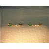 Image 1 : Estate 14K YG Diamond Emerald Drop Earrings #1527928