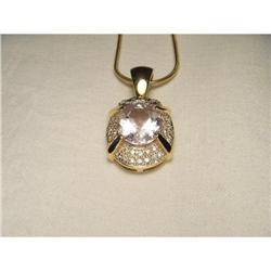 14K YG Gold Kunzite Diamond Pendant Enhancer #1527936