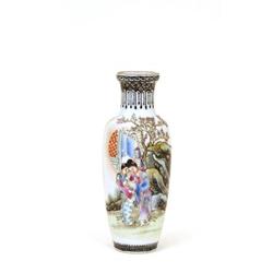 Old Chinese Famille Rose Porcelain Vase 2 Lady #1527964