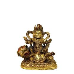 Old Chinese Tibetan Gilt Bronze Buddha Rid Lion#1527966