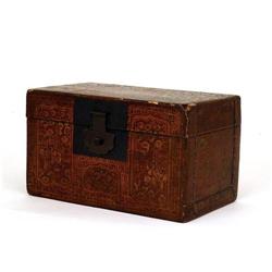 Old Chinese Export Lacquer Tea Caddy Box #1527994