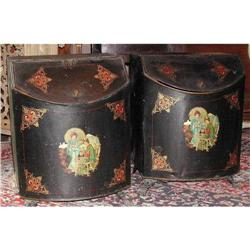 Rare Pair of Antique French Tea Bins #1539131