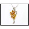 Image 1 : PLATINUM PENDANT FINE GOLDEN SAPPHIRES AND #1539231