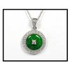 Image 1 : PLATINUM FINE COLOR JADE DIAMOND PENDANT WAS #1539277