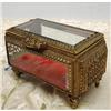 Image 1 : BEVELED GLASS&FILIGREE JEWELRY BOX  #1539353