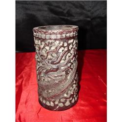 Chinese Wooden Brush Pot of Qing Dynasty #1539426