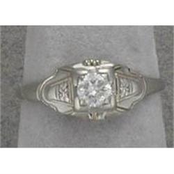 14k White Gold Filigree Diamond Ring #1539444