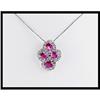 Image 1 : 18K White Gold Ruby And Diamond Pendant #1539574
