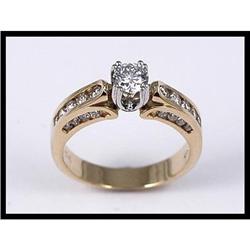 Simple 14K Yellow Gold Diamond Ring #1539600