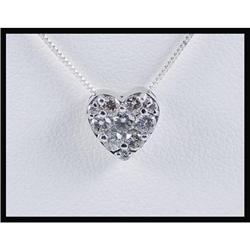 Heart Shaped 14K White Gold Pendant #1539605