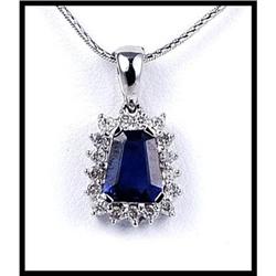 18K White Gold Ceylon Sapphire Pendant #1539608