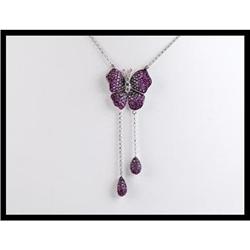 14K Butterfly Pink Sapphire and Diamond Pendant#1539616