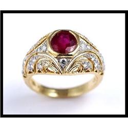 VIVID 1.6 CARAT RUBY DIAMOND RING #1539655