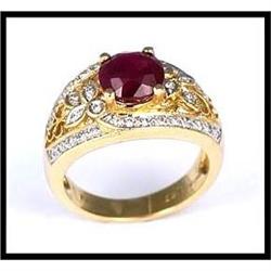 2.17 Carat Round Cut Ruby Ring #1539656