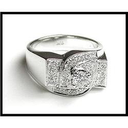 Bold 18K White Gold Diamond Ring #1539662